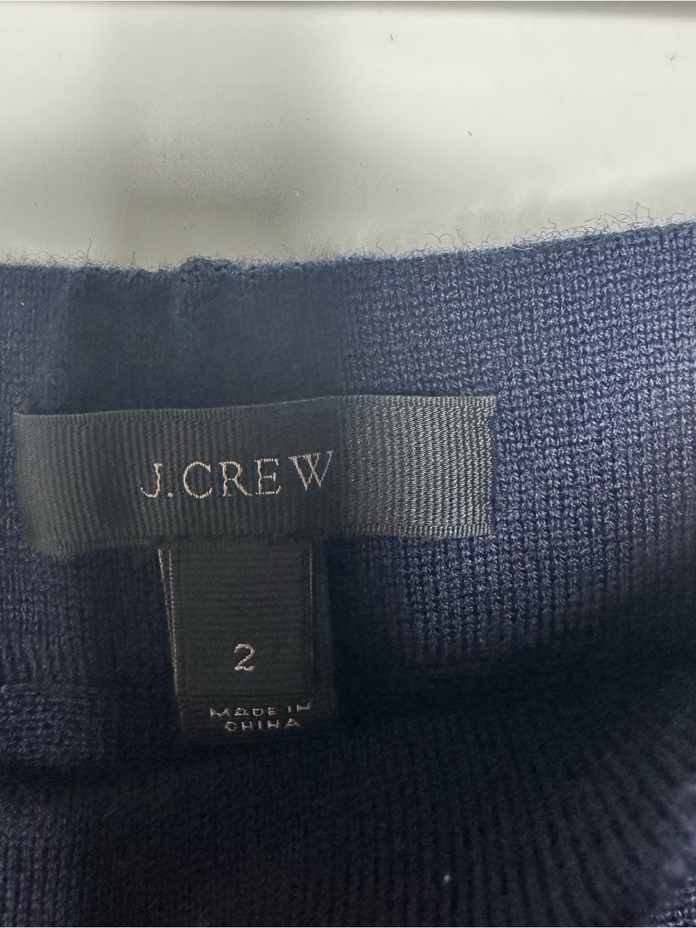 J. Crew Navy Blue 100% Merino Wool Knit Midi Skirt Size 2 - Picture 6 of 7